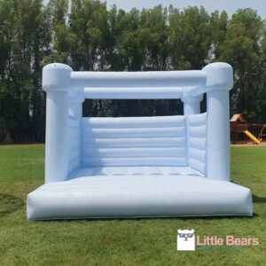 pastel blue bouncy castle